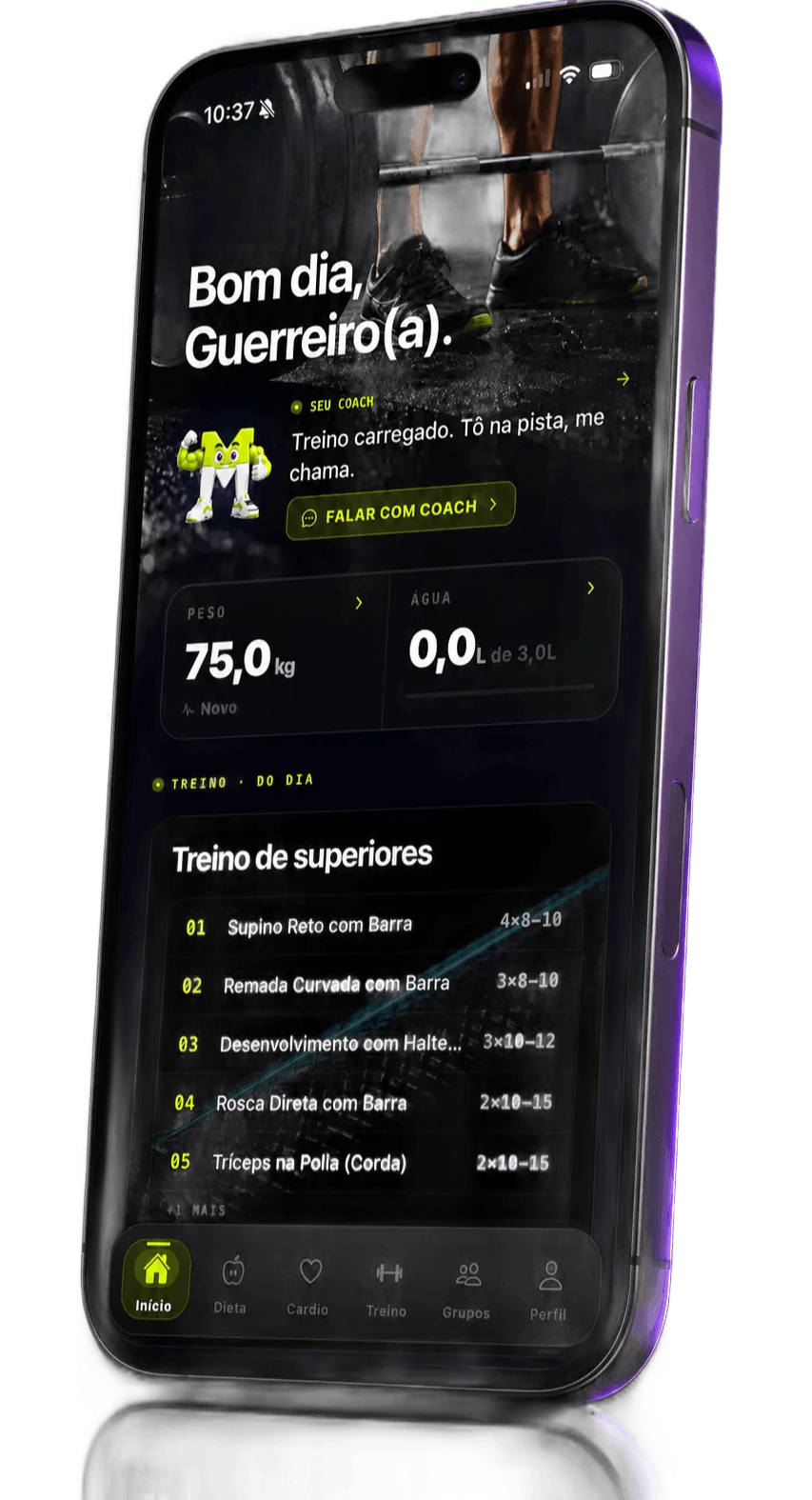MODUS na tela inicial — Coach IA em destaque
